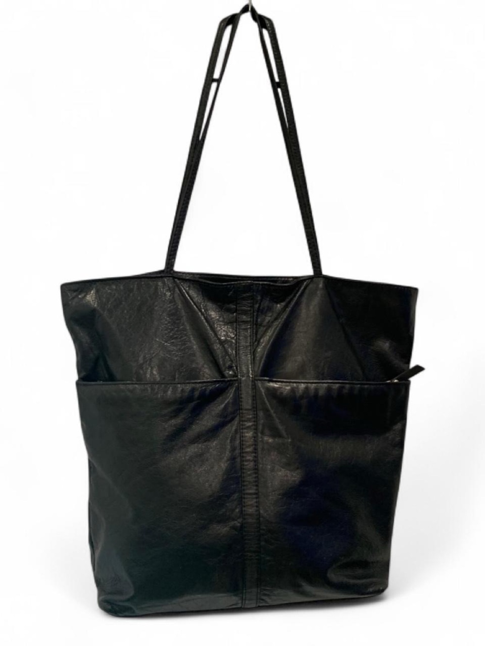 Latico Black Tote Shoulder Bag Zip‎ Closure Floral Lined Inner Pockets